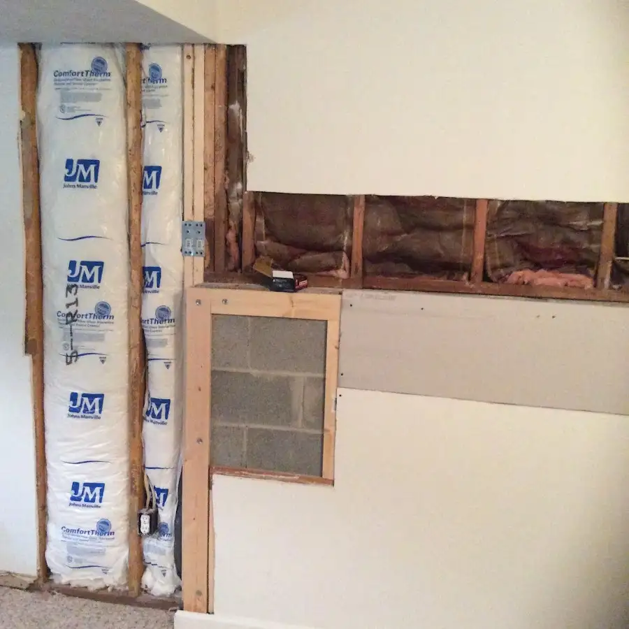 Wall insulation replacement during Odor Removal & Deodorization in Burlington